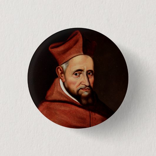聖ロベルト・ベラルミノのローマ図書館アート 缶バッジ (正面)