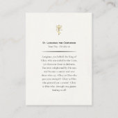 聖ロンギヌスの正教会 祈祷カード プレイスカード (裏面)