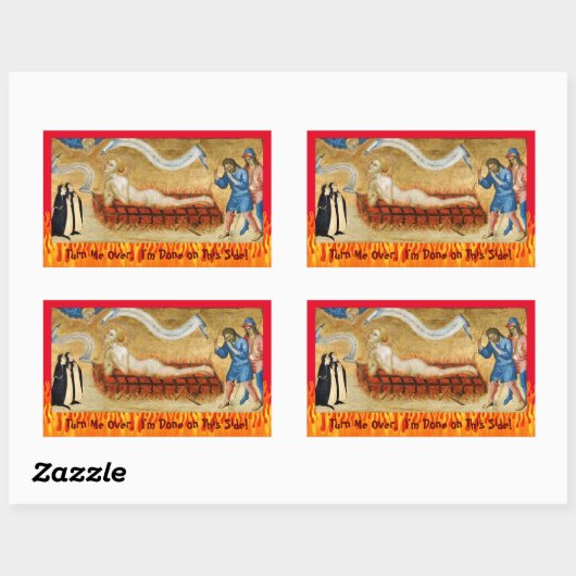 聖ローレンスの殉教、二人の修道女(M 022) 長方形シール (シート)