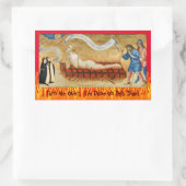 聖ローレンスの殉教、二人の修道女(M 022) 長方形シール (バッグ)