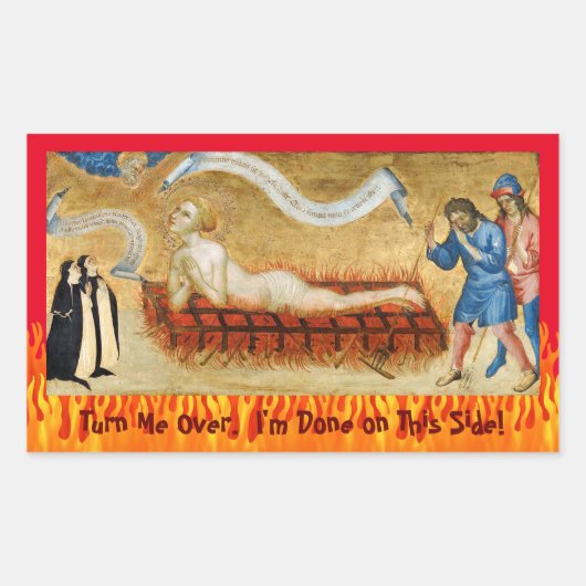 聖ローレンスの殉教、二人の修道女(M 022) 長方形シール (正面)