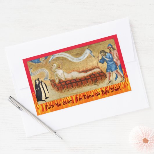 聖ローレンスの殉教、二人の修道女(M 022) 長方形シール (封筒)