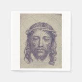 聖ヴェロニカのヴェイユ聖顔のキリストの顔 スタンダードカクテルナプキン (正面)