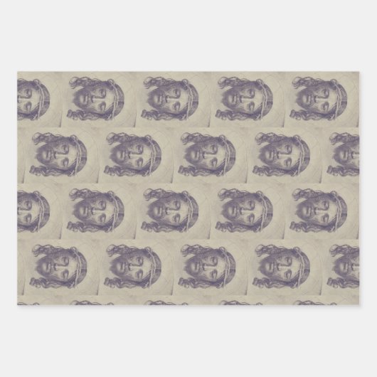 聖ヴェロニカのヴェイユ聖顔のキリストの顔 ラッピングペーパーシート (正面)