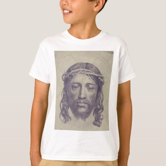 聖ヴェロニカのヴェールに映ったキリストの顔 聖顔布 Tシャツ (正面)