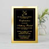 聖交エレガントを行う、または確認を実在行う 箔招待状 (立ち正面)