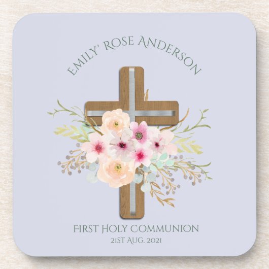 聖交パーソナライズされたフローラクロス コースター (正面)