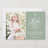 聖人お洒落グリーン第一聖餐式の脚本 サンキューカード (正面)