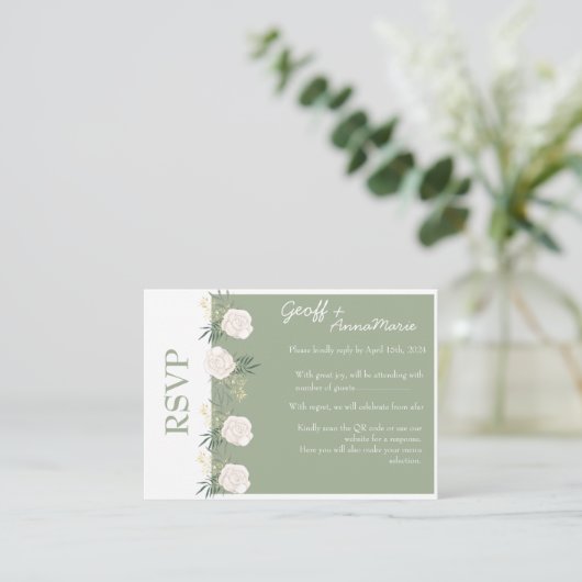 聖人と白いバラの囲結婚い言葉が答えた エンクロージャーカード (スタンド正面)