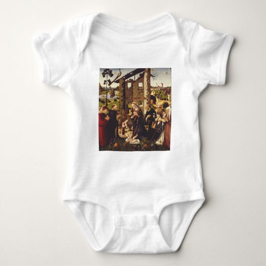 『聖人のいる幼児の崇拝と寄進者』 ベビーボディスーツ (正面)