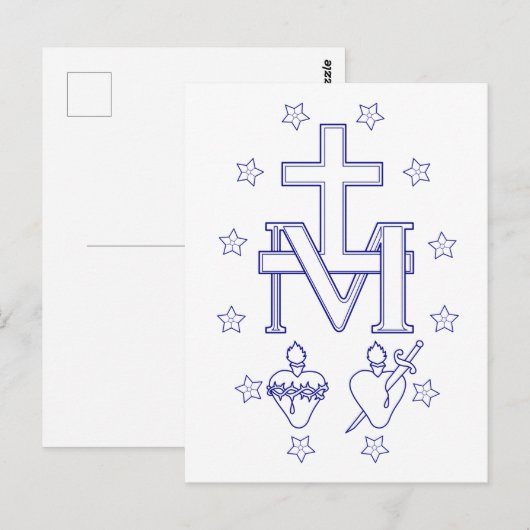 聖人のおかげのマリアのメダル 奇跡の美術 ポストカード (正面/裏面)