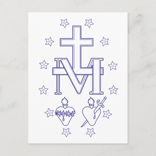 聖人のおかげのマリアのメダル　奇跡の美術 ポストカード (正面)