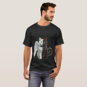 聖人の罪人おむつ。サタニック 猫 子猫 無神論者 Tシャツ (正面フル)