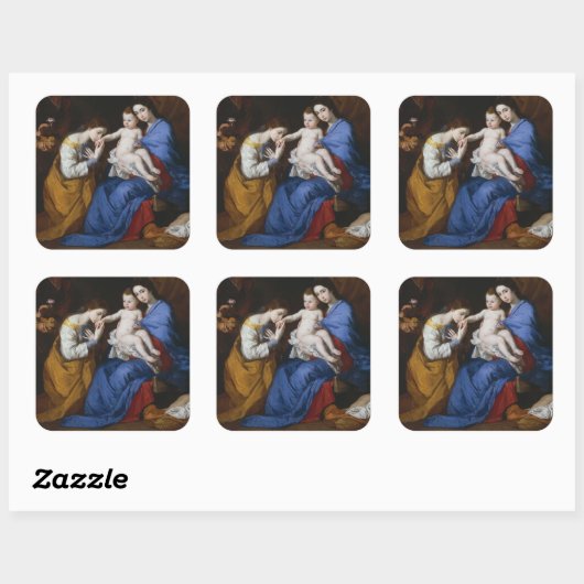 聖人アンとキャサリンを伴う聖家族 スクエアシール (シート)