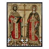聖人コンスタンティンとヘレナ正教会のアイコン ポスター (正面)