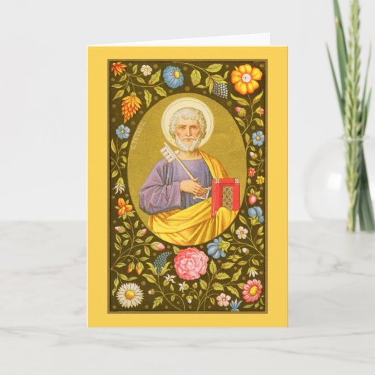 聖人ペトロの使徒 (PM07) 白いグリーティングカード 1 カード (正面)