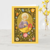 聖人ペトロの使徒 (PM07) 白いグリーティングカード 1 カード (黄色い花)