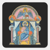 聖人マシュー中世写本アート スクエアシール (正面)