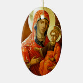 聖人マリアと主イエスのアイコン セラミックオーナメント (右)