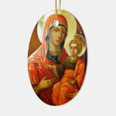 聖人マリアと主イエスのアイコン セラミックオーナメント (左)