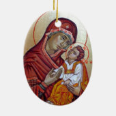 聖人マリアと主イエスのアイコン セラミックオーナメント (裏面)