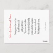 聖人ヨアヒムとアンナ葉書 ポストカード (裏面)