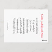 聖人ヨアヒムとアンナ葉書 ポストカード (裏面)