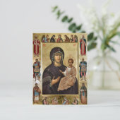 聖人正教会の聖人アイコンを持つヴァージン ポストカード (スタンド正面)