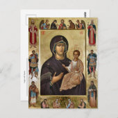 聖人正教会の聖人アイコンを持つヴァージン ポストカード (正面/裏面)