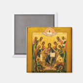 聖人正統の聖人像を持つ陛下のキリスト マグネット (正面/裏面)