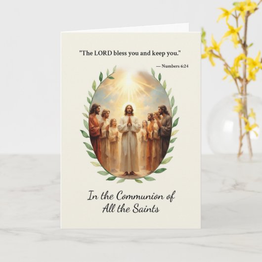 聖人聖人の聖体と神の平和と恵み カード (黄色い花)