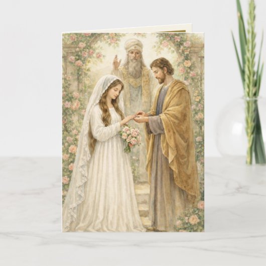 聖伝統的なカトリックの婚約 マリアとヨセフ カード (正面)
