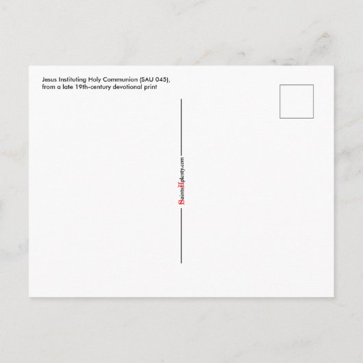 聖体の設立(イエスによる聖体拝領の制定) ポストカード (裏面)