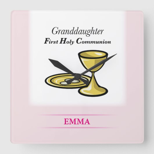 聖体体と血の孫 スクエア壁時計 (正面)