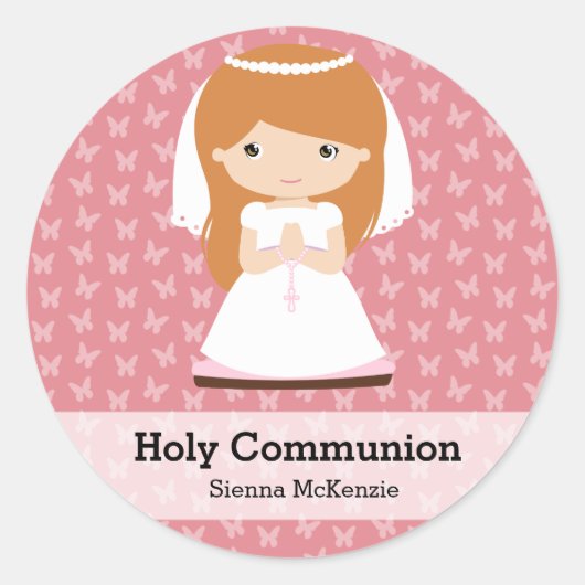 聖体女子*背景色を選択 ラウンドシール (正面)