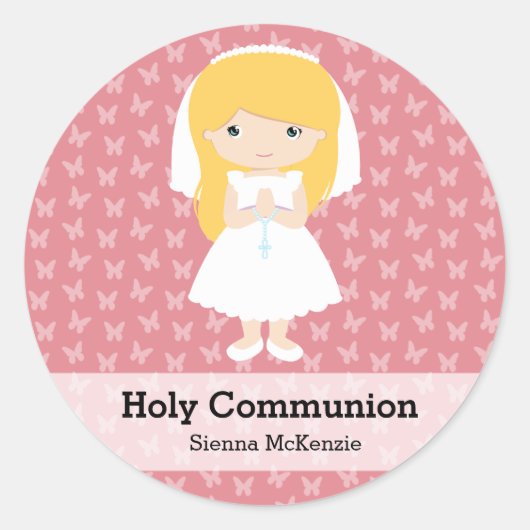 聖体女子*背景色を選択 ラウンドシール (正面)