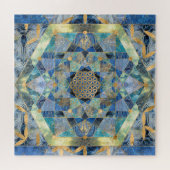 聖体幾何学の生涯の花大理石オーナメント ジグソーパズル (横)