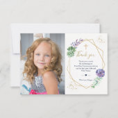 聖体拝領の写真ありがとう紫の多汁 招待状 (正面)