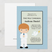 聖体拝領の少年 * 背景色を選択してください 招待状 (正面/裏面)