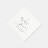 聖体拝領の最初のモダン署名 スタンダードカクテルナプキン (角)