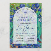 聖体拝領の花のアーチ 青いアイリス ヴァン・ゴッホ 招待状 (正面)