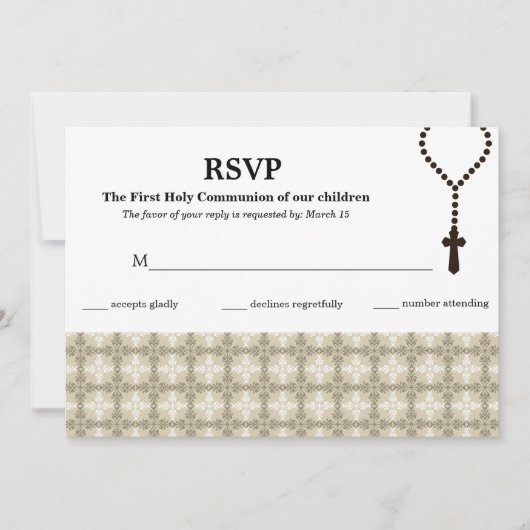 聖体拝領の返信カード 招待状 (正面)