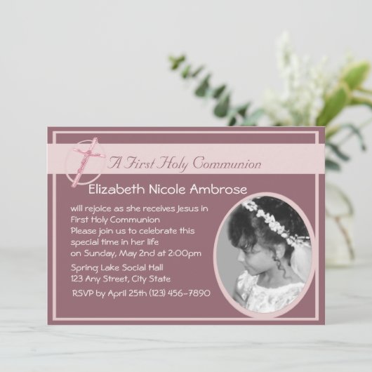 聖体拝領写真 招待状 (スタンド正面)