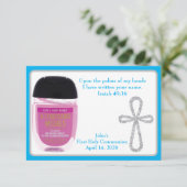 聖体拝領記念 ハンドサニタイザー 記念カード 招待状 (スタンド正面)