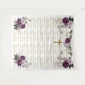 聖体拝領 紫色 ゴールド ステップ＆リピート 背景 タペストリー (正面(横))