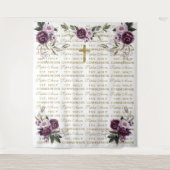 聖体拝領 紫色 ゴールド ステップ＆リピート 背景 タペストリー (正面)