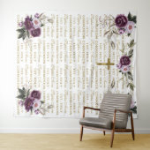 聖体紫色の金ゴールドステップ&リピート背景 タペストリー (インサイチュ(横))