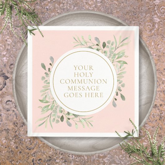 聖体緑の赤面ピンク スタンダードカクテルナプキン