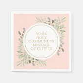 聖体緑の赤面ピンク スタンダードカクテルナプキン (正面)