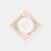 聖体緑の赤面ピンク スタンダードカクテルナプキン (角)